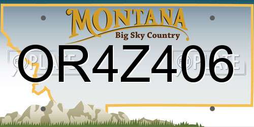 OR4Z406 Montana License Plate