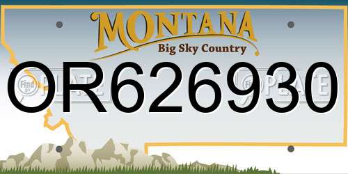 OR626930 Montana License Plate