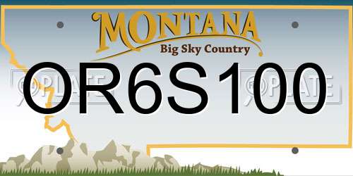 OR6S100 Montana License Plate