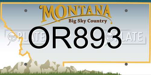 OR893 Montana License Plate