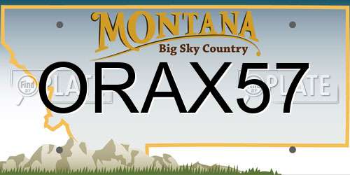 ORAX57 Montana License Plate