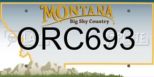 ORC693 Montana License Plate