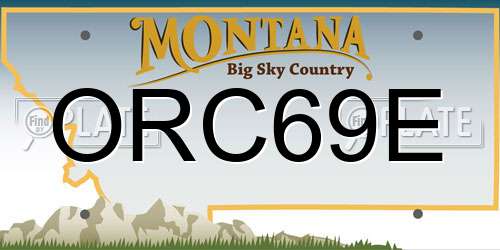 ORC69E Montana License Plate