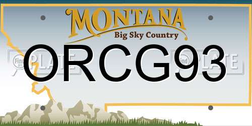 ORCG93 Montana License Plate