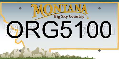 ORG5100 Montana License Plate