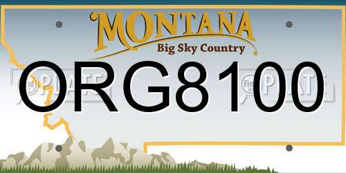 ORG8100 Montana License Plate