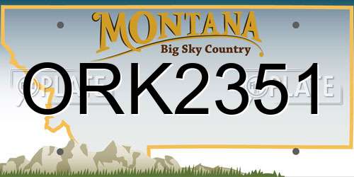 ORK2351 Montana License Plate