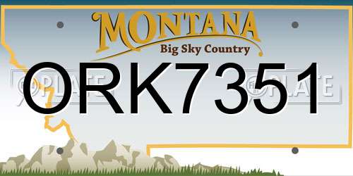 ORK7351 Montana License Plate
