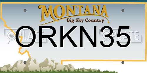 ORKN35 Montana License Plate