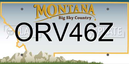 ORV46Z Montana License Plate