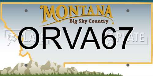 ORVA67 Montana License Plate