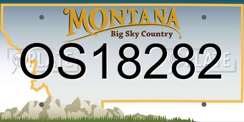 OS18282 Montana License Plate