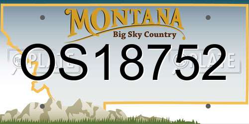OS18752 Montana License Plate