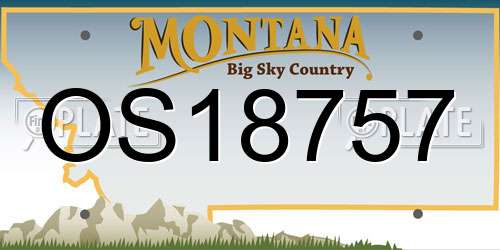 OS18757 Montana License Plate