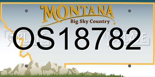 OS18782 Montana License Plate