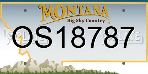 OS18787 Montana License Plate