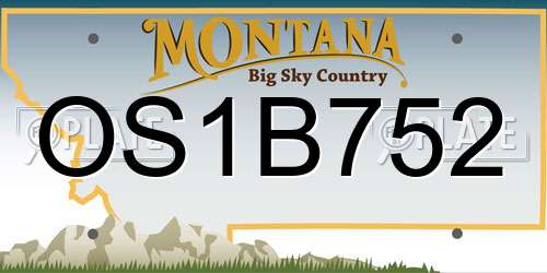 OS1B752 Montana License Plate