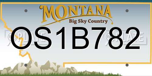 OS1B782 Montana License Plate