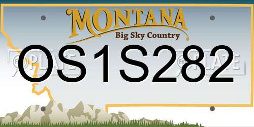 OS1S282 Montana License Plate