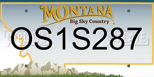 OS1S287 Montana License Plate