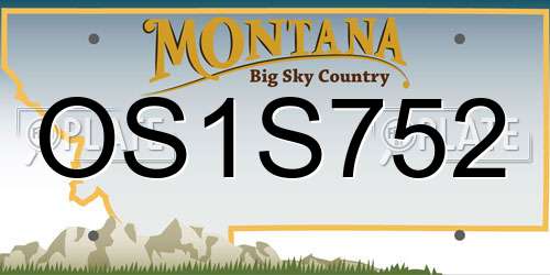 OS1S752 Montana License Plate