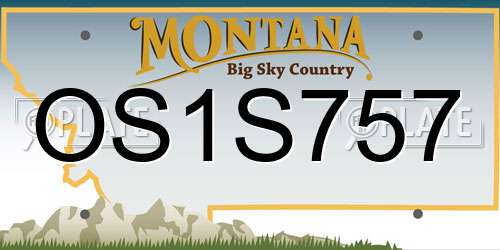 OS1S757 Montana License Plate