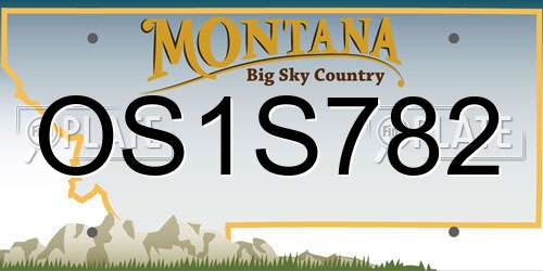 OS1S782 Montana License Plate