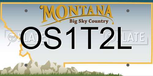 OS1T2L Montana License Plate