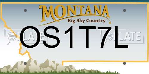 OS1T7L Montana License Plate