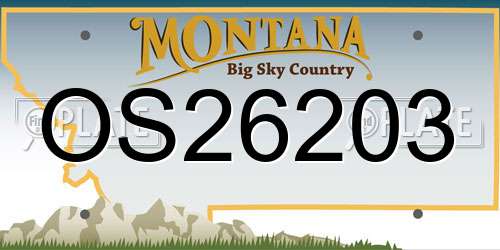 OS26203 Montana License Plate
