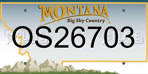 OS26703 Montana License Plate