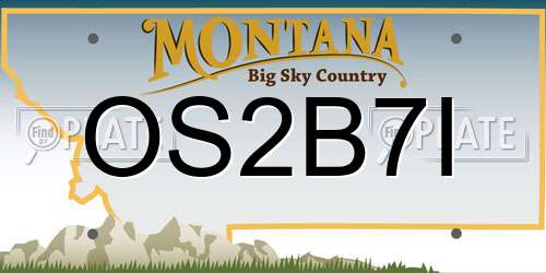 OS2B7I Montana License Plate