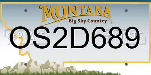 OS2D689 Montana License Plate