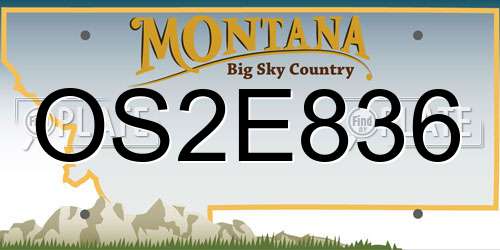 OS2E836 Montana License Plate