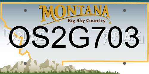 OS2G703 Montana License Plate