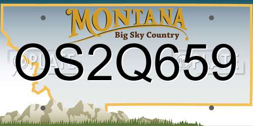 OS2Q659 Montana License Plate