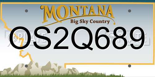 OS2Q689 Montana License Plate