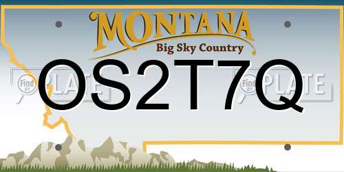 OS2T7Q Montana License Plate
