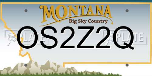 OS2Z2Q Montana License Plate