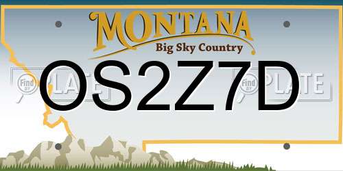 OS2Z7D Montana License Plate
