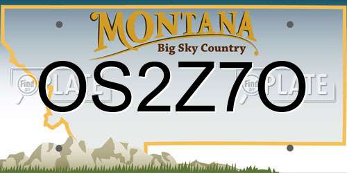 OS2Z7O Montana License Plate