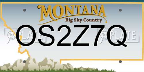 OS2Z7Q Montana License Plate