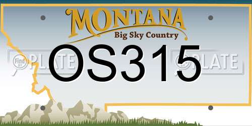 OS315 Montana License Plate