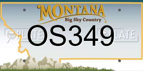 OS349 Montana License Plate