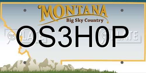 OS3H0P Montana License Plate