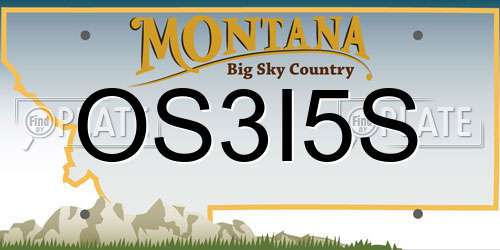 OS3I5S Montana License Plate