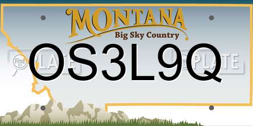 OS3L9Q Montana License Plate