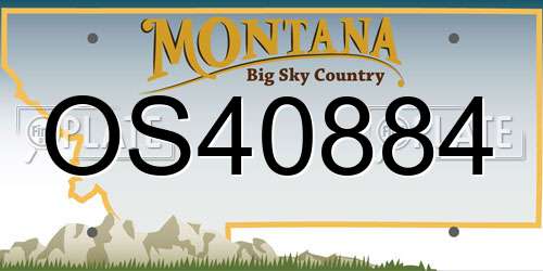 OS40884 Montana License Plate