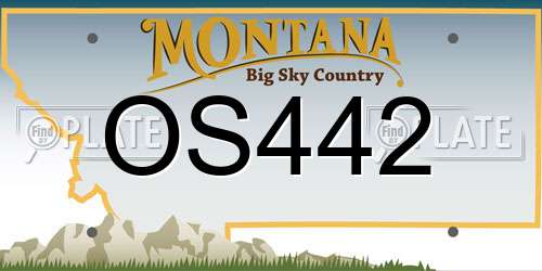 OS442 Montana License Plate