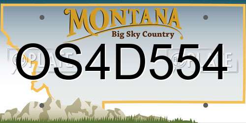 OS4D554 Montana License Plate